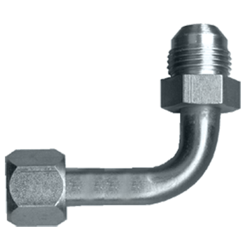 3/4 x 3/4" Steel Female 37° JIC - Male 37° JIC 90° Long Drop Bent Tube Elbow  S3549LBT-12