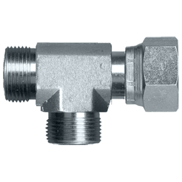 13/16"-16 Steel Male ORFS - Female ORFS Swivel - Male ORFS Tee  S3951F-8