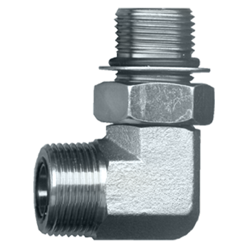 13/16"-16 x 3/4"-16 Steel Male ORFS - Male ORB 90° Elbow  S3969-8