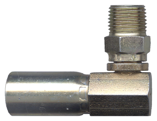 1/4 x 1/4"  Weatherhead® U-Series Hose Crimp - Male NPT Swivel 90° Elbow  SC616SW-4B