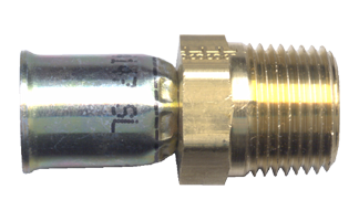 3/8 x 3/8" 100R14 Hose Crimp - Brass Male NPT  SCT425-6C