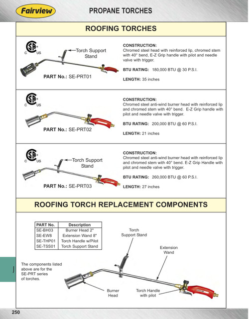 21"  200,000 BTU Propane Roofing Torch  SE-PRT02