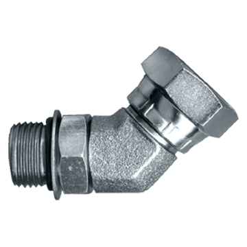7/8"-14 x 3/4" Steel Male ORB - Female NPSM Swivel 45° Elbow  SO1124-10E