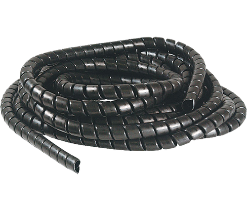 0.63" I.D. x 0.08" Wall x 1' Black Polyethylene Spiral Hose Wrap (per foot)  SPW-12BLK
