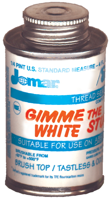 2 oz. White Teflon Pipe Sealant - Non CSA Approved - Brush Top Tin  TTS-2