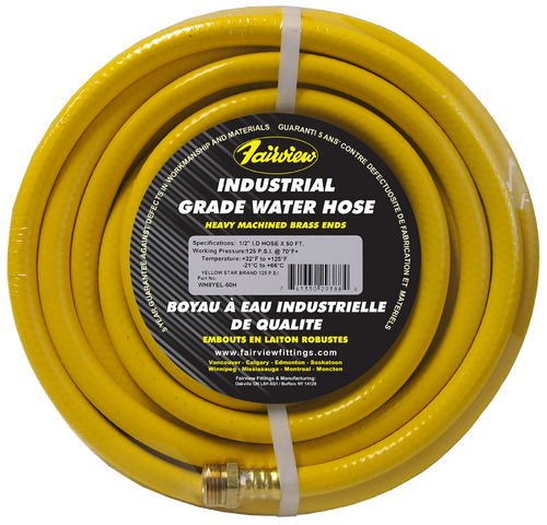 3/4" x 50' "Yellow Star" Industrial Water Hose Assembly  WH12YEL-50H