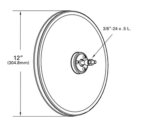 Convex Mirror w/Center Mount - Gray  12020