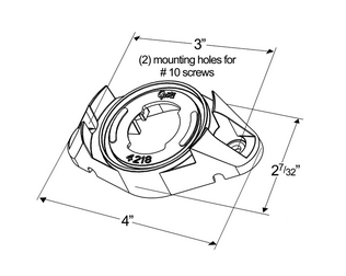 2 & 2-1/2" Round Lamp Surface Mount Twist-In Bracket - Gray  42180