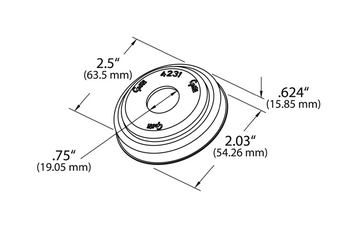 2-1/2" MicroNova® DOT Round Adapter Bracket - Black  42312