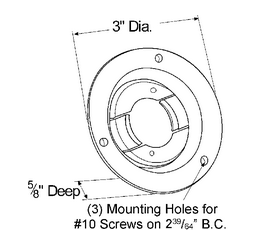 2" Round LampTheft Resistant Mounting Flange - Black  43152