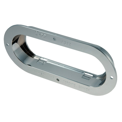 6" Oval Lamp Theft Resistant Mounting Flange - Chrome  43223