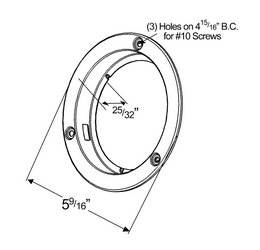 4" Round Lamp Theft Resistant Mounting Flange - Stainless Steel  43253