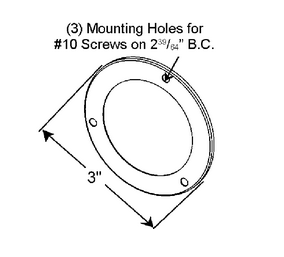 2" Round Lamp Flange Mount Security Ring - Stainless Steel  43463