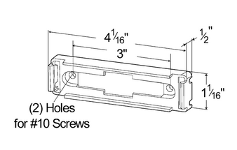 Large Rectangular Lamp Mounting Bracket - Gray  43780
