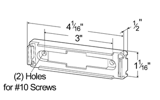 Large Rectangular Lamp Mounting Bracket Kit (43780 + 66980) - Gray  43790