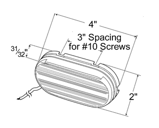 Oval Two-Bulb Pigtail Type Clearance/Marker Lamp - Amber  45263
