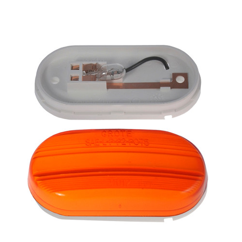 Oval Optic Lens Single-Bulb Clearance/Marker Lamp - Amber  46703