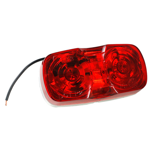 Die Cast Two-Bulb Square-Corner Clearance/Marker Lamp - Red  46782