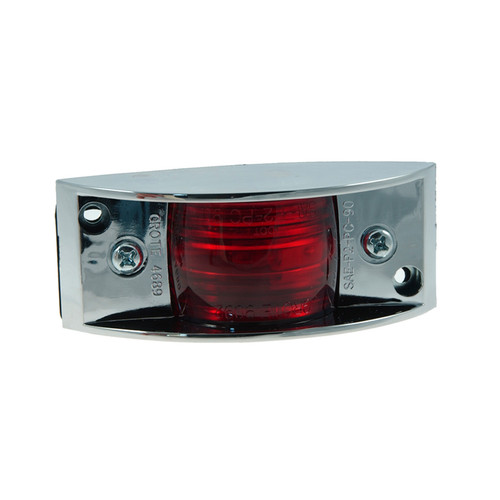 Chrome-Armored Clearance/Marker Lamp - Red  46892