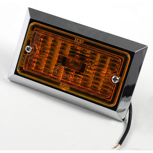 Chrome Plated Rectangular Clearance/Marker Lamp - Amber  47053