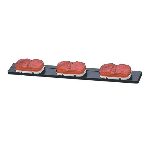 Low-Profile Square Corner Style Light Bar - Red  49082