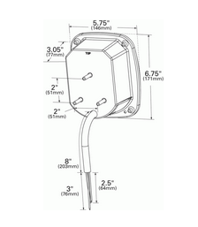 Supernova® Three-Stud LED Stop/Tail/Turn Lamp & License Window w/Blunt Cut Wires - Red/Clear  50920