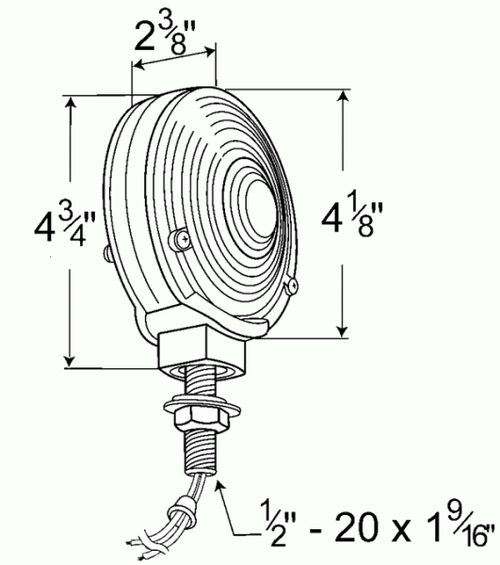 4" Zinc Die Cast Double Faced Lamp - Double Contact - Red/Amber  53000