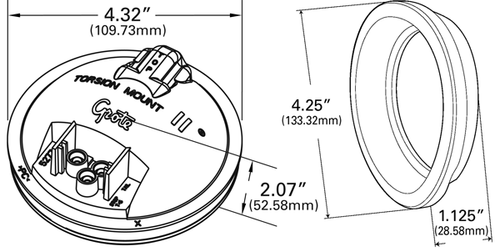 4" Economy Stop/Tail/Turn Lamp Kit (52922 + 91740 + 67090) - Red  53012