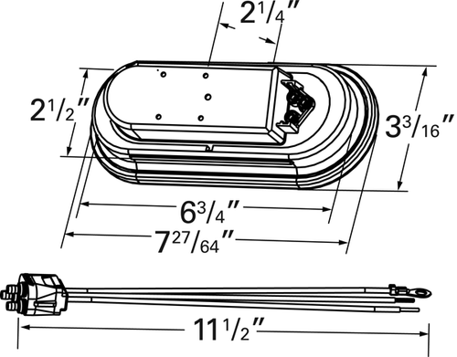 Economy Oval Stop/Tail/Turn Lamp Kit (52182 + 92420 + 67090) - Red  53092