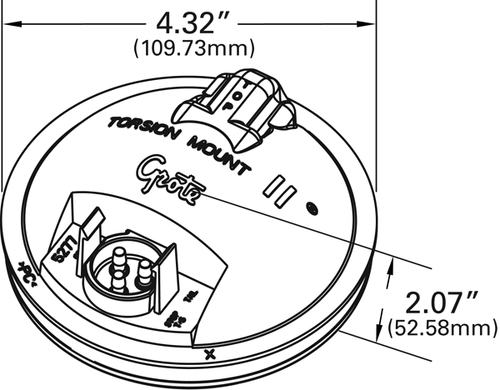 4" Torsion Mount® II Stop/Tail/Turn Lamp Housing w/Male Pin - Red  53100
