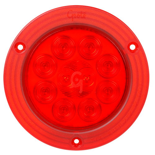 4" SuperNova® 10-Diode Pattern LED Stop/Tail/Turn Lamp Integrated Flange w/Male Pin - Red  54622