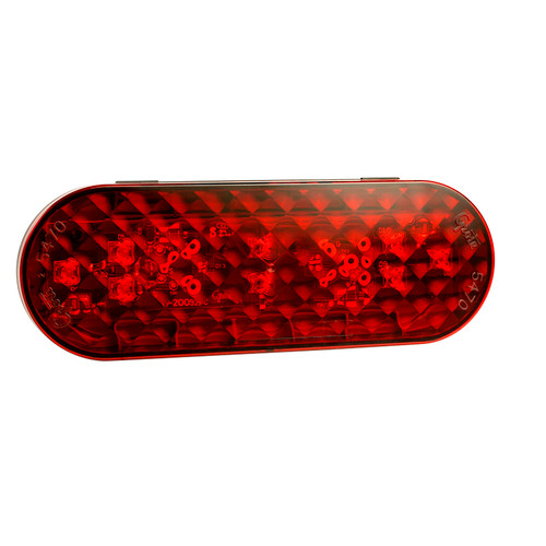 6" Oval LED Stop/Tail/Turn Lamp w/Female Pin 12V - Red  54762