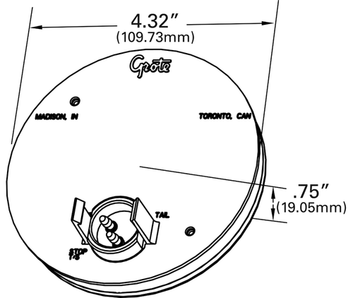 4" SuperNova® Full-Pattern LED Stop/Tail/Turn Lamp Rear Turn Grommet Mount w/Male Pin - Amber  55103