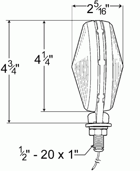 Thin-Line Double Faced Lamp - Single Contact - Amber  55223