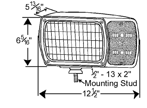 Snow Plow Lamp Kit w/Universal Wiring Harness - Clear/Amber  63451-4