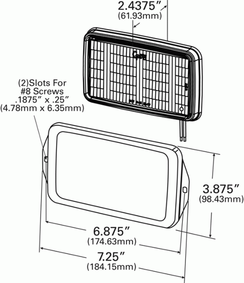 Trilliant® Mini LEDLamp® Work Lamp - Flood Beam Hardwired Flush Mount - Clear  63610