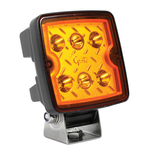 Trilliant® Cube LED Work Lamp - Flood Beam w/Deutsch Connector 12-24V - Amber  63E23