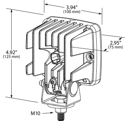Trilliant® 3000 Lumen Cube LED Work Lamp Close Range Beam w/Deutsch Connector 9-32V - Clear  63W61