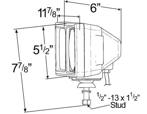Per-Lux® Snow Plow Lamp Sealed Beam w/Black Housing - Clear/Amber  64291-4