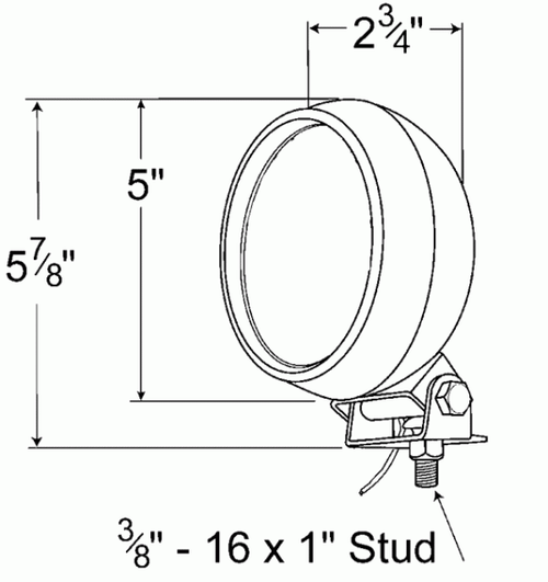 Par 36 Utility Lamp - Rubber Housing Only - Black  64930