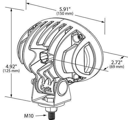 Trilliant® 3000 Lumen Oval LED Work Lamp - Close Range Beam w/Deutsch Connector 9-32V  64W31