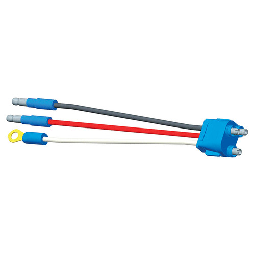 6" Stop/Tail/Turn Three-Wire Male Pin Pigtail w/.180" Bullet Connectors & Ring Terminal Wire  66812