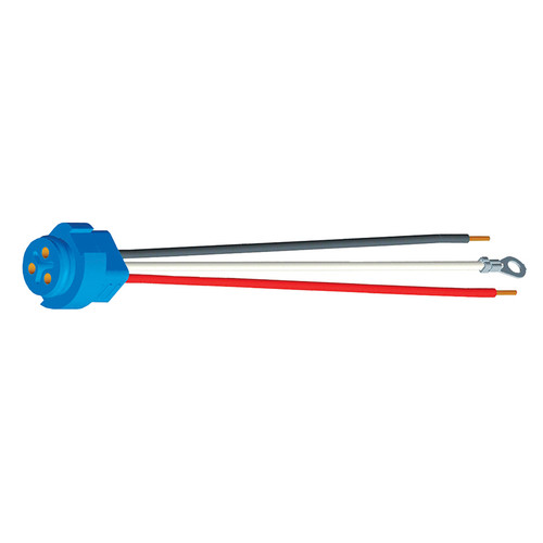 11" Stop/Tail/Turn Three-Wire Female Pin Pigtail w/.180" Bullet Connectors & Ring Terminal Wire  67002
