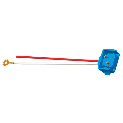 10" Stop/Tail/Turn Two-Wire 90° Female Pin Lamp Pigtail w/Blunt Cut Wire & Ring Terminal Wire  67014