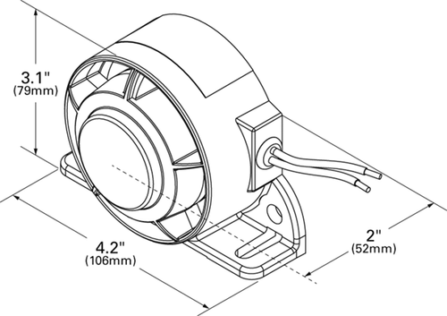 87dB ~ 107dB @ 12/24V Reverse Mounted Speaker Self-Adjusting Backup Alarm - Blue  73240