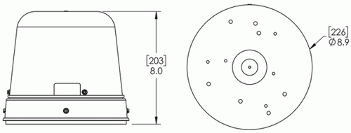 Dual Color Class I - Tall Dome LED Beacon - Amber/Clear  78013