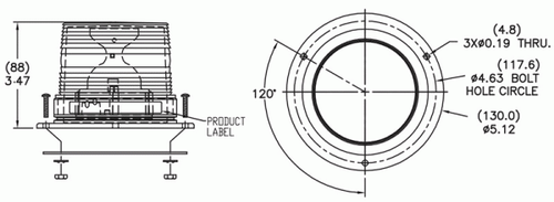Material Handling LED Beacon Permanent Mount Short Lens - Green  78094