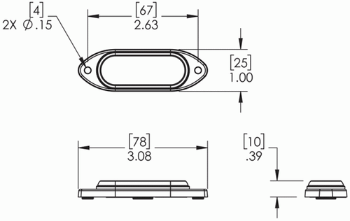 LED Directional Warning Lamp Surface Mount 3-Diode - Green  78164