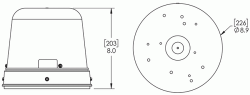 Tall Dome LED Beacon 12 to 24 V High Lens - Amber  79073