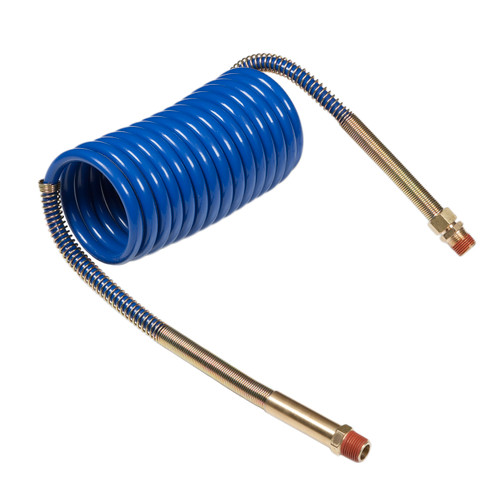 1/2" x 12' Blue Recoil Air Hose w/Brass Handle & Male NPT Fittings  81-0012-HB